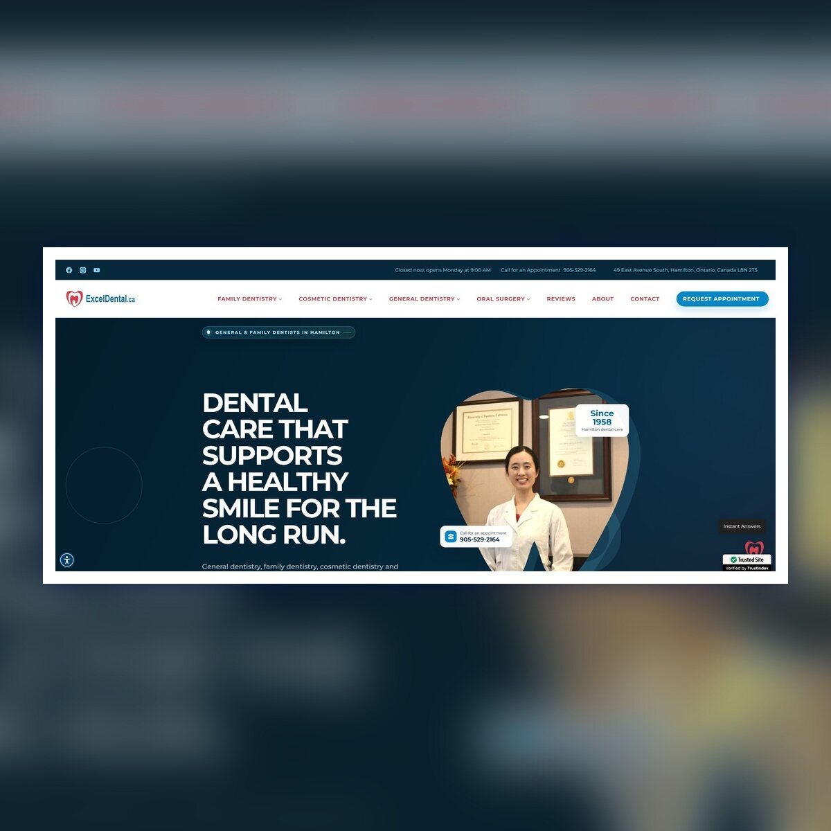 Excel Dental website design and patient-appointment experience preview