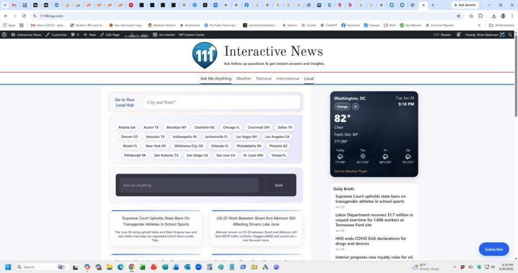 111Things.com Interactive News & Enterprise AI Publishing Platform website preview