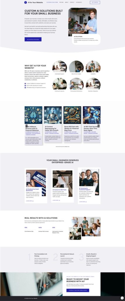 AI for Your Website Small Business AI Solutions Landing Site website preview