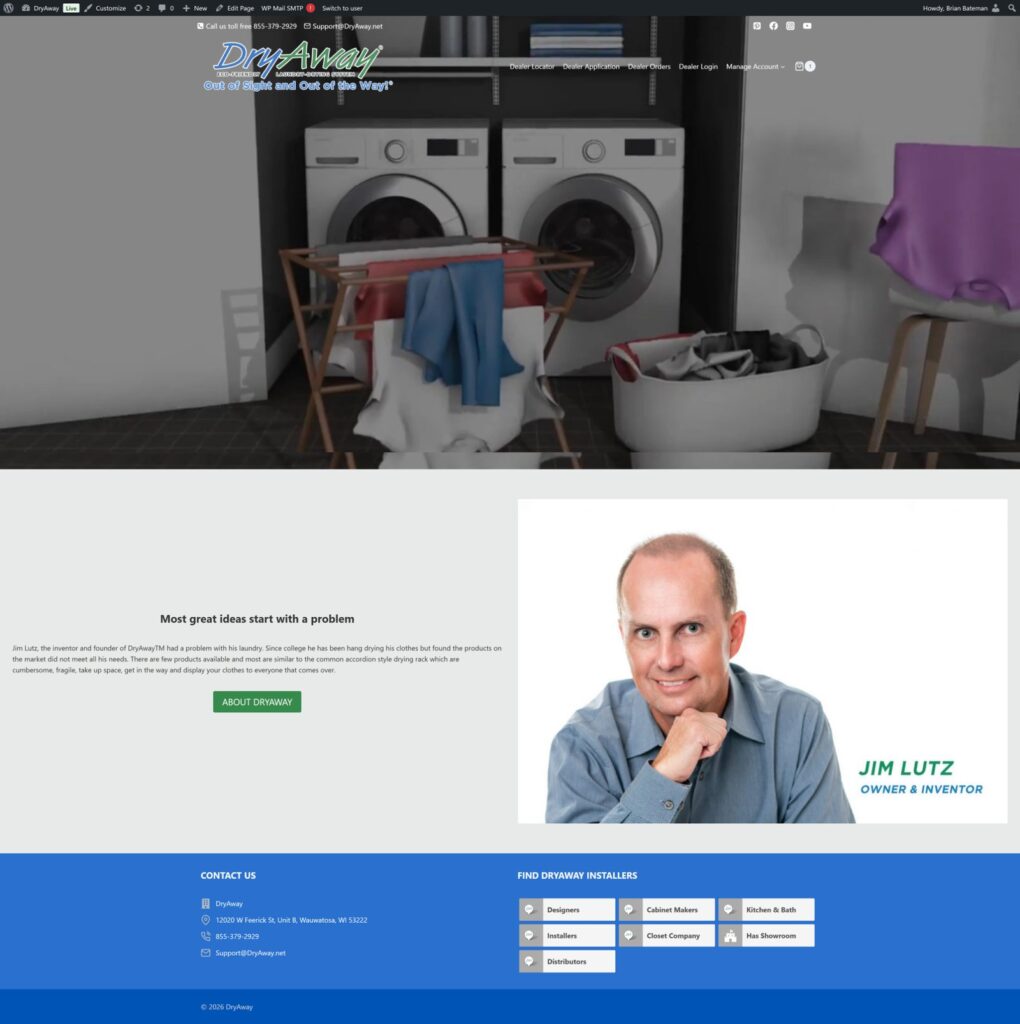 DryAway Dealer Wholesale E-Commerce & Distributor Onboarding System website preview