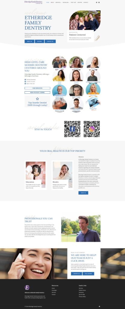Etheridge Family Dentistry Hosting, Security, Backups & WordPress Care website preview