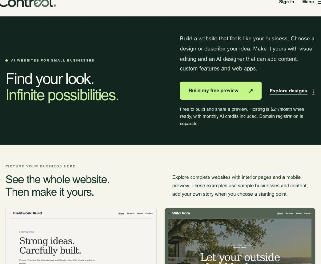 Contreol AI Website Builder & Business Automation website preview