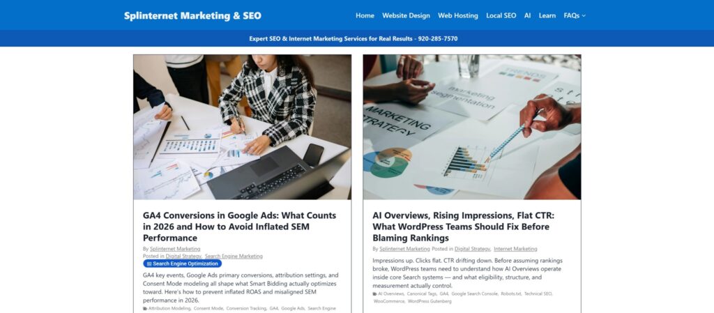 Splinternet Marketing website preview