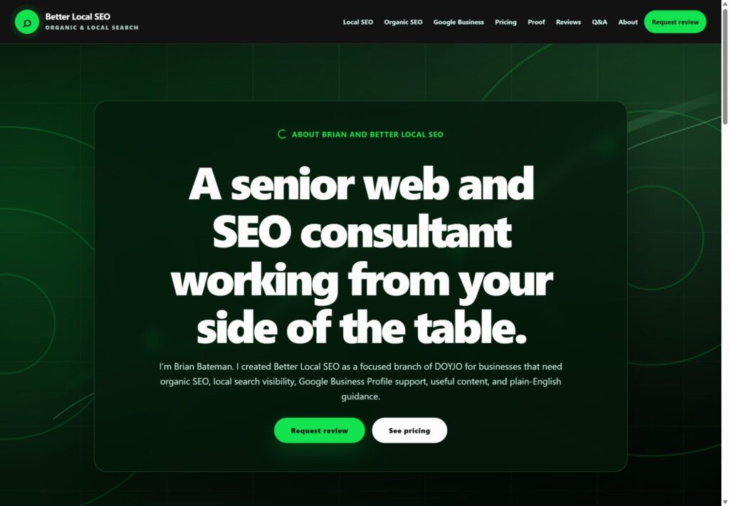 Better Local Seo current desktop website after optimization