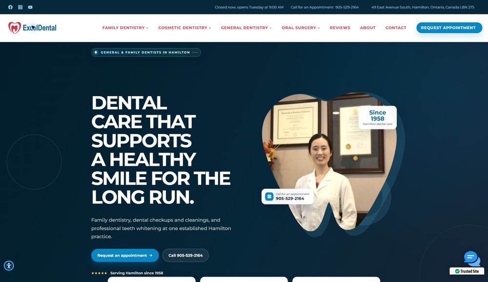 Excel Dental website preview