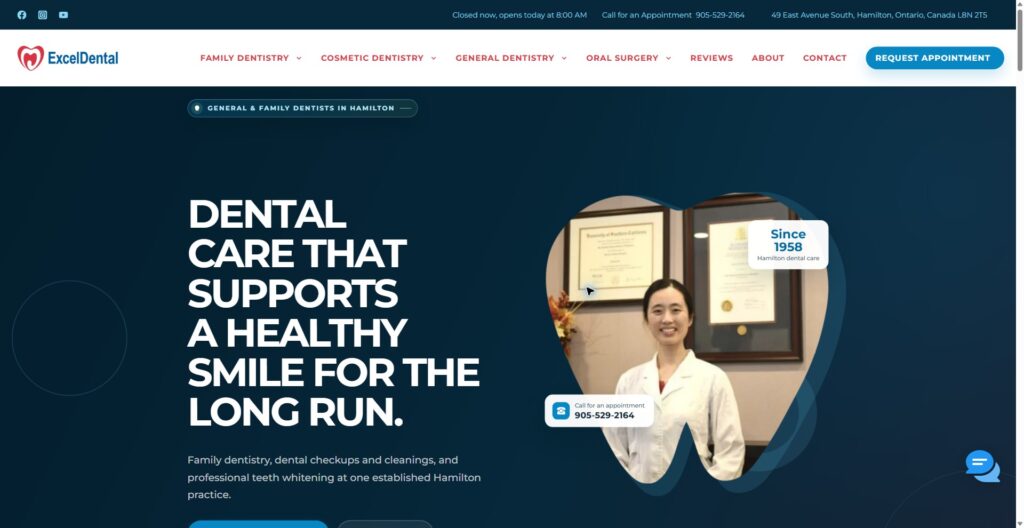 Excel Dental website preview